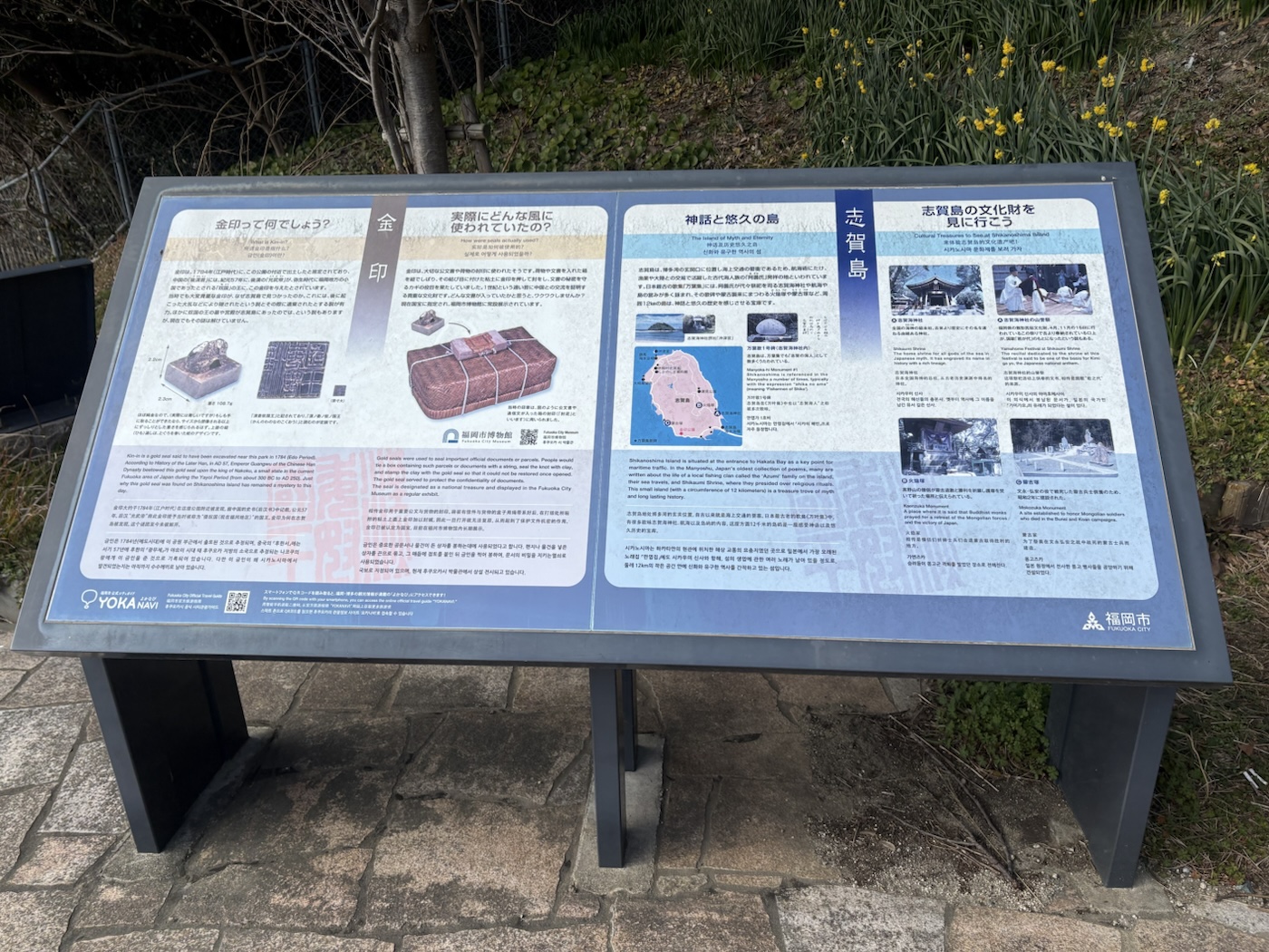 金印の形と使い方を紹介する説明板